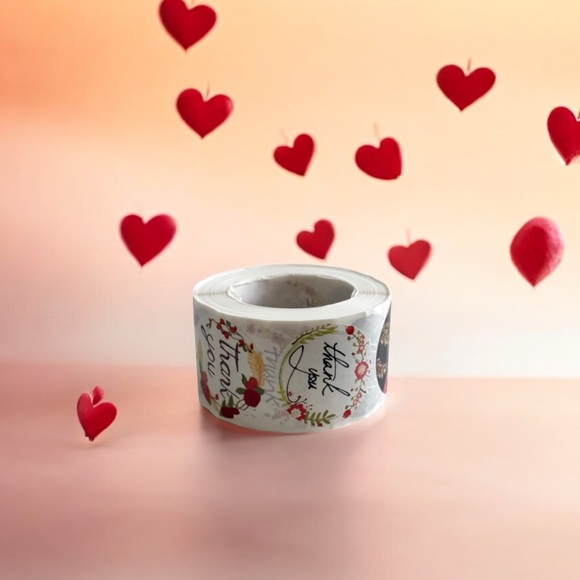 Other - 1 Roll 500 PC Thank You New Stickers Business Supplies Cute Stickers